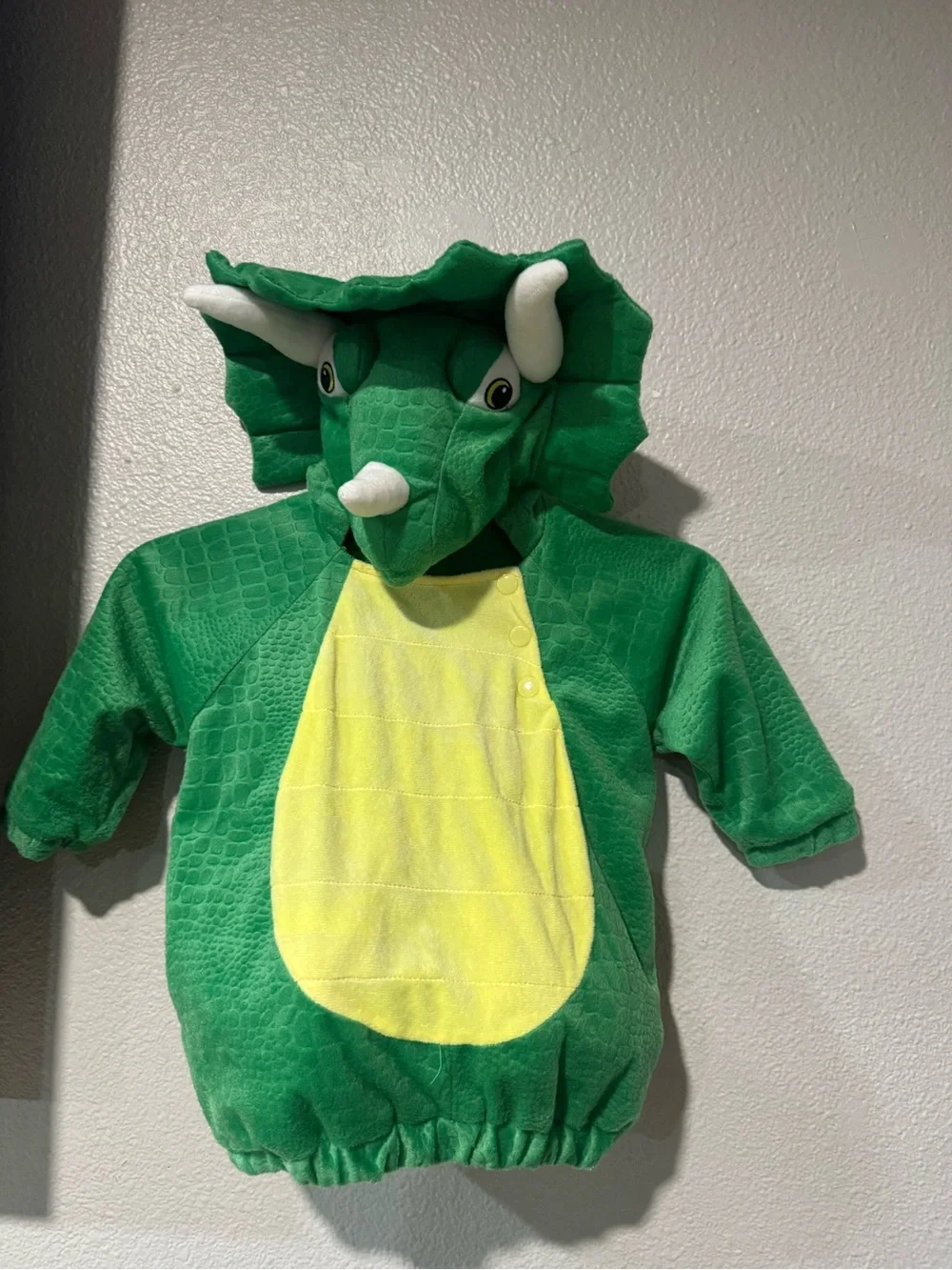 HYDE & EEK Plush Triceratops Dinosaur Baby Pullover Halloween Costume 12-18M